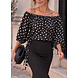 DOTTED OFF SHOULDER BLOUSE BLACK