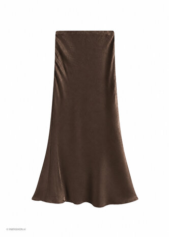 LUXE SATIN SKIRT DARK BROWN LUXE SATIN SKIRT DARK BROWN