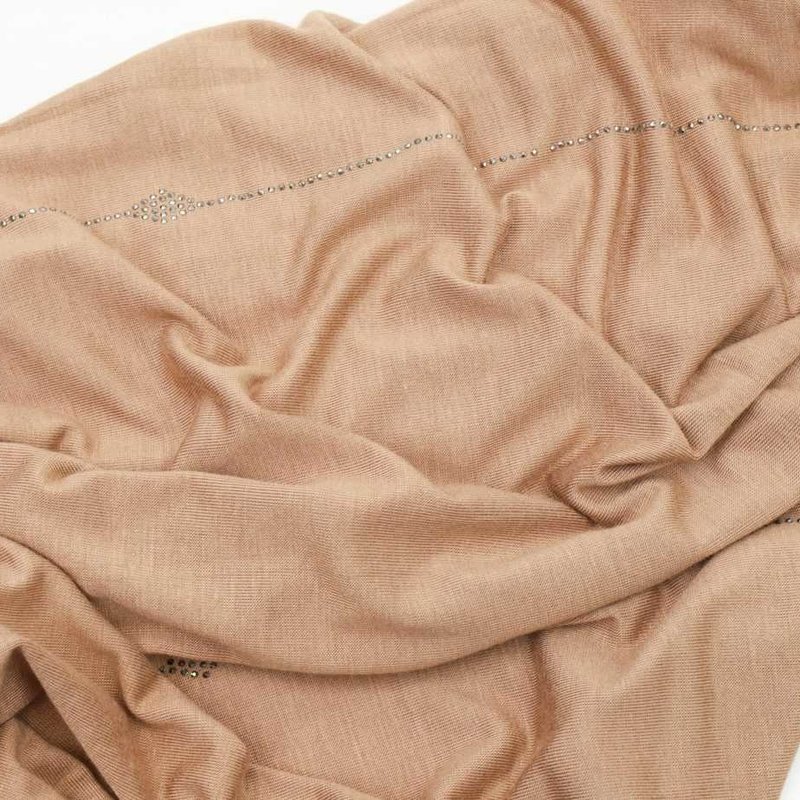 JERSEY HIJAB WITH STONES - Camel