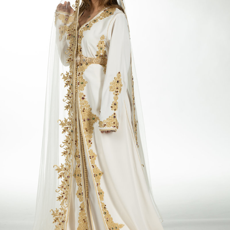 Caftan Amira White Gold