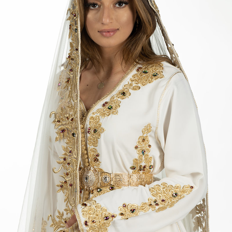 Caftan Amira White Gold