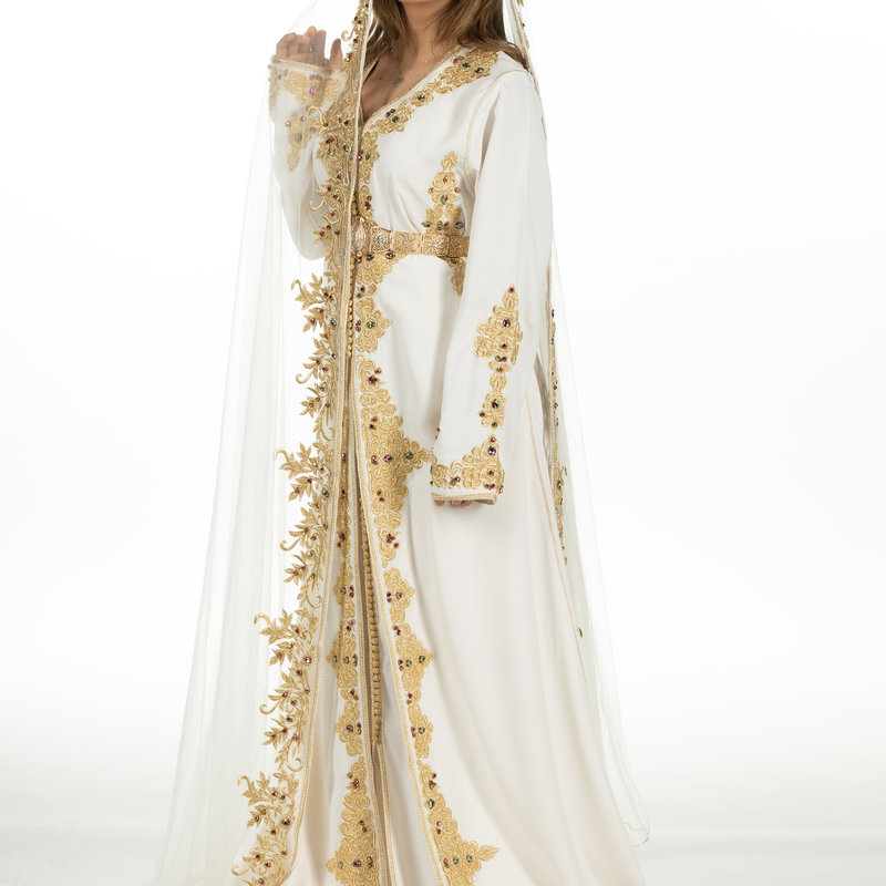 Caftan Amira White Gold