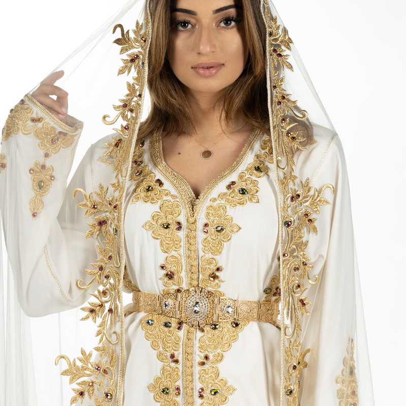Caftan Amira White Gold