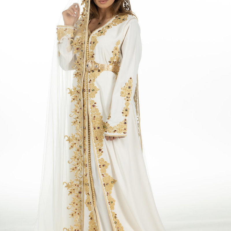 Caftan Amira White Gold