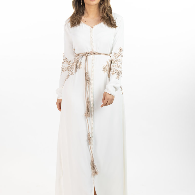 Caftan Hajar brokenwhite