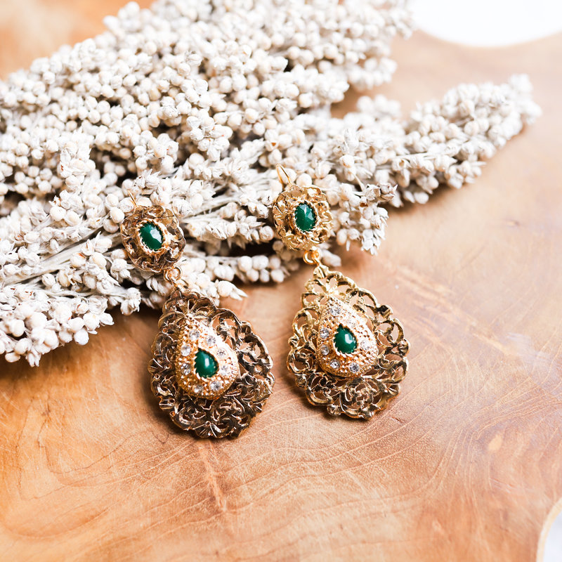 Earrings Luni Green