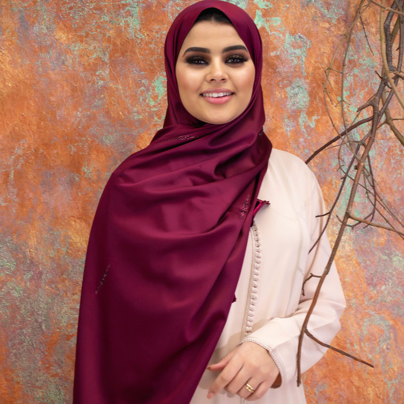 Hijab Satin Bordeauxrood