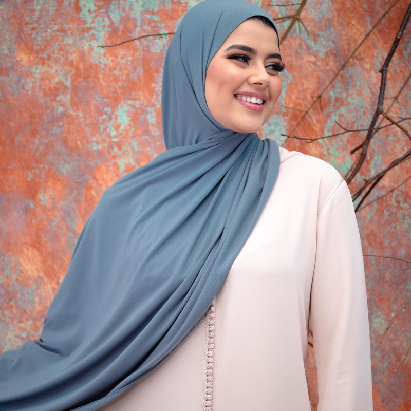 PREMIUM JERSEY HIJAB - BATTLESHIP GRAY