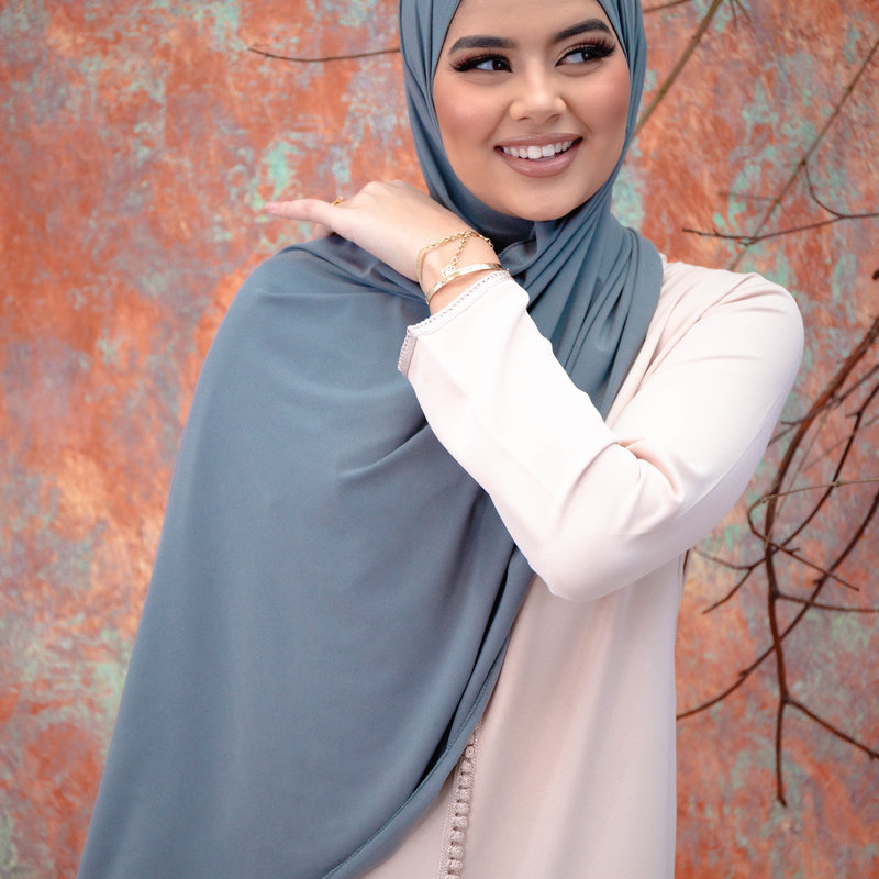 PREMIUM JERSEY HIJAB - BATTLESHIP GRAY