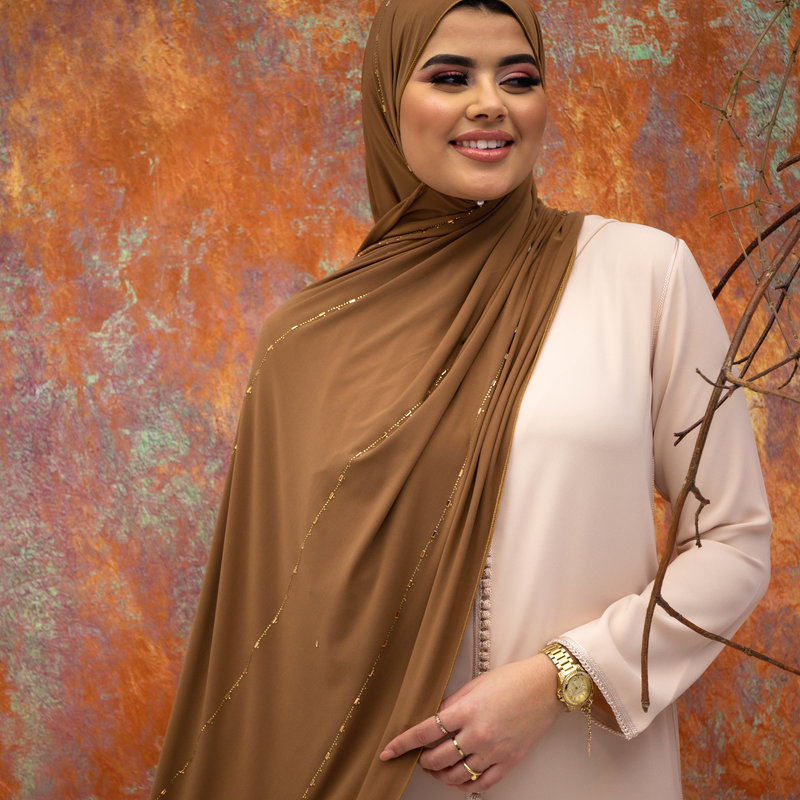PREMIUM JERSEY HIJAB JIA - DARK BRONZE