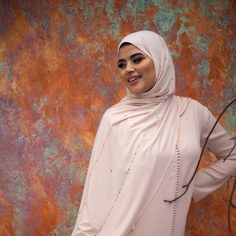 PREMIUM JERSEY HIJAB JIA - PEACH PUFF