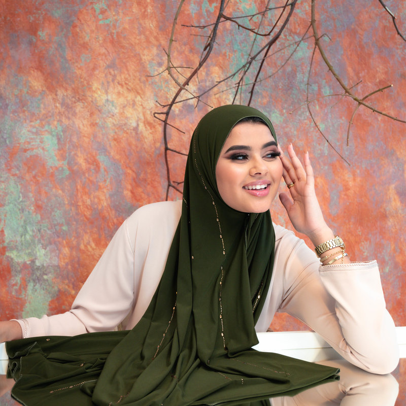 PREMIUM JERSEY HIJAB BEA - KOMBU GREEN