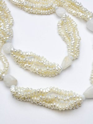 Double Necklace White