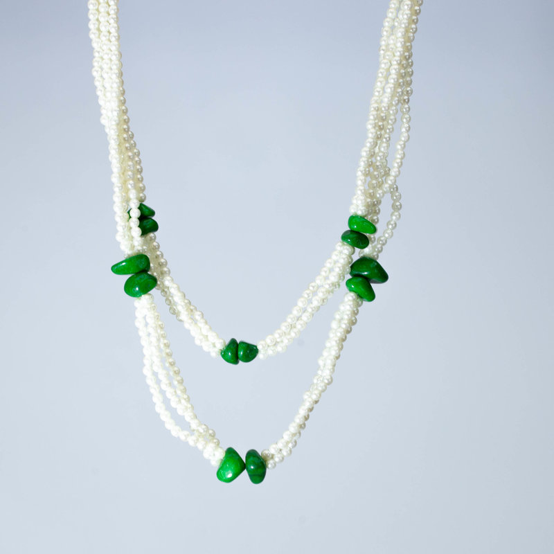 Double Necklace Green
