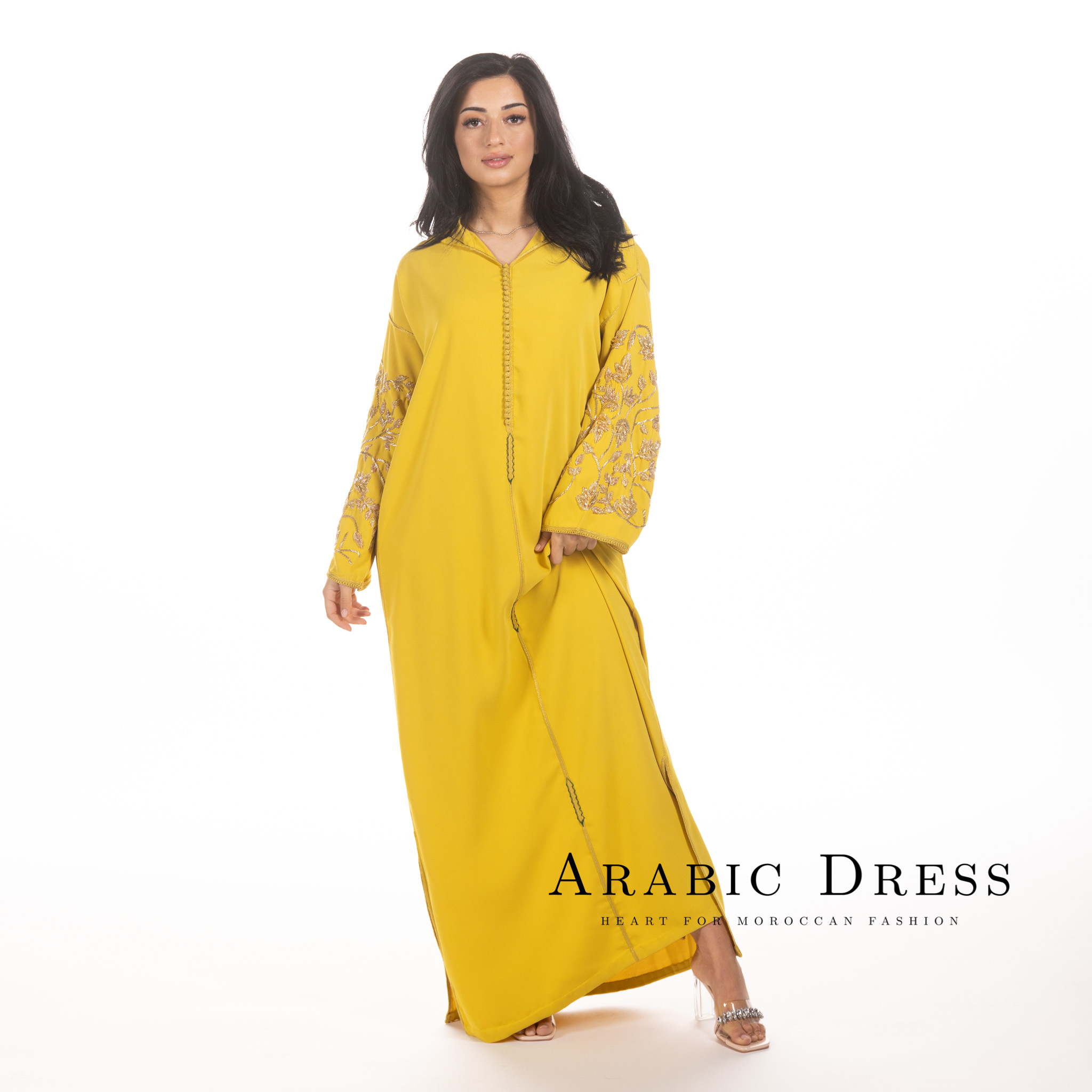 grot maagpijn Hobart Jalaba Lamis Mosterd Geel - Arabic Dress