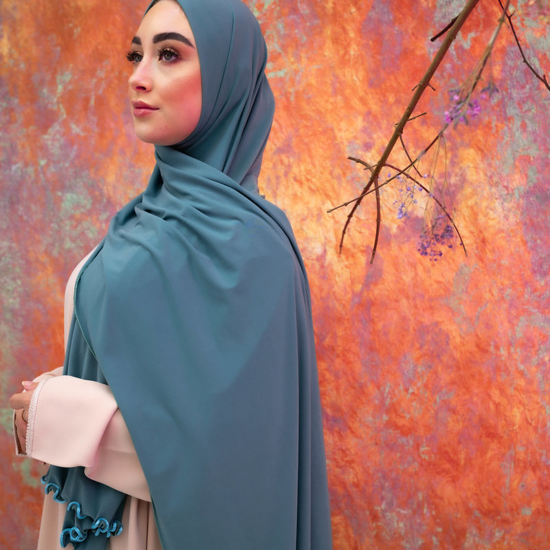 PREMIUM JERSEY HIJAB YONA - GREEN SHEEN