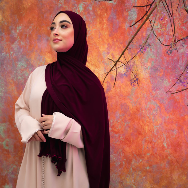 PREMIUM JERSEY HIJAB YONA - POMEGRANATE