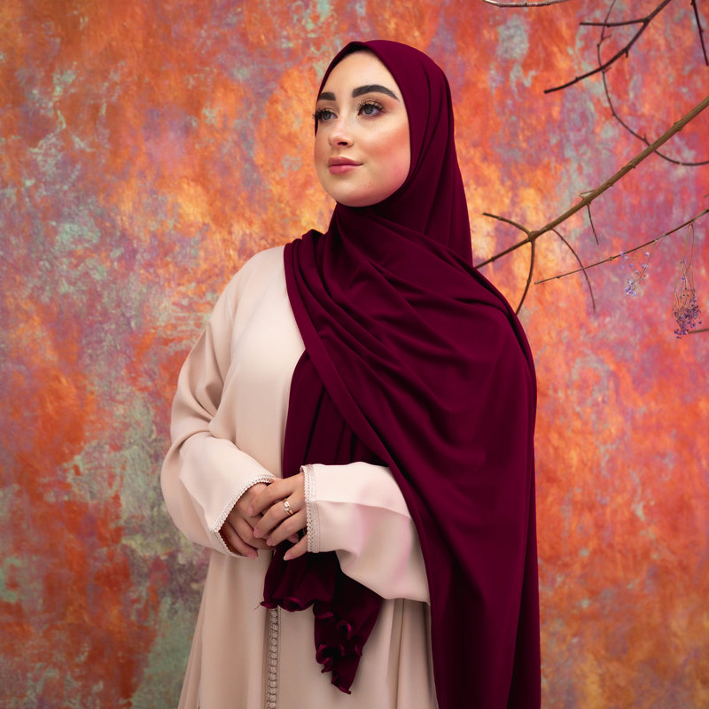 PREMIUM JERSEY HIJAB YONA - BARD RED