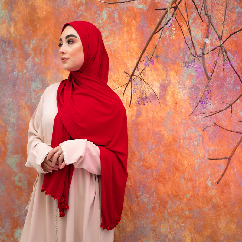 PREMIUM JERSEY HIJAB YONA - RED