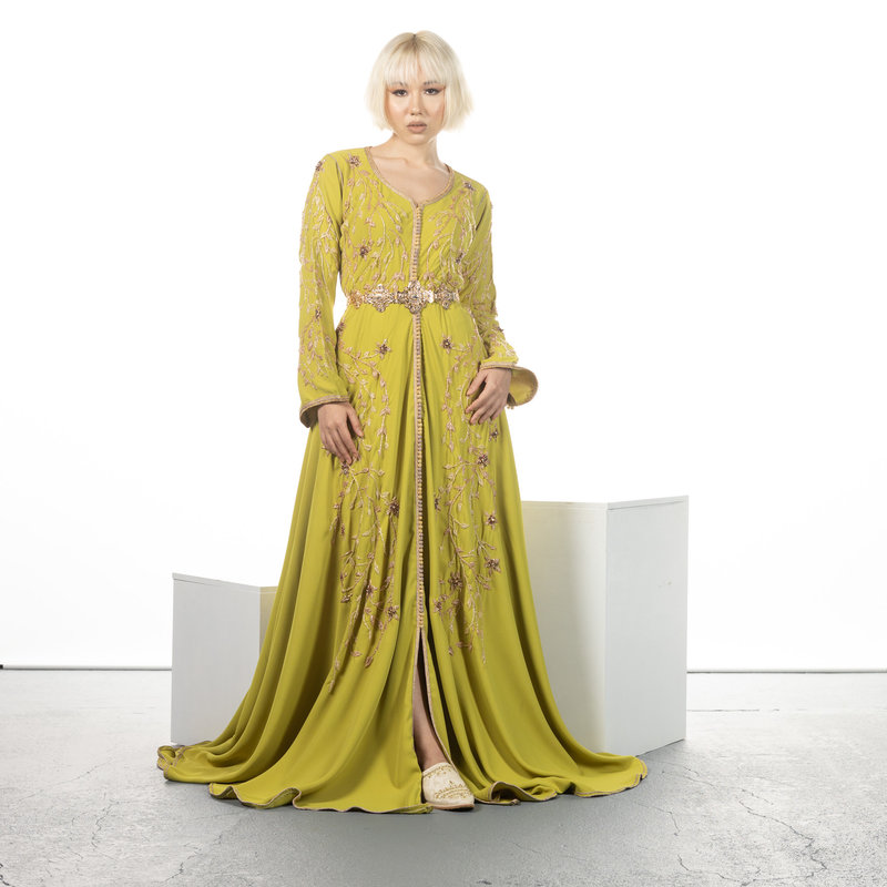 Caftan Nuha GeelGroen