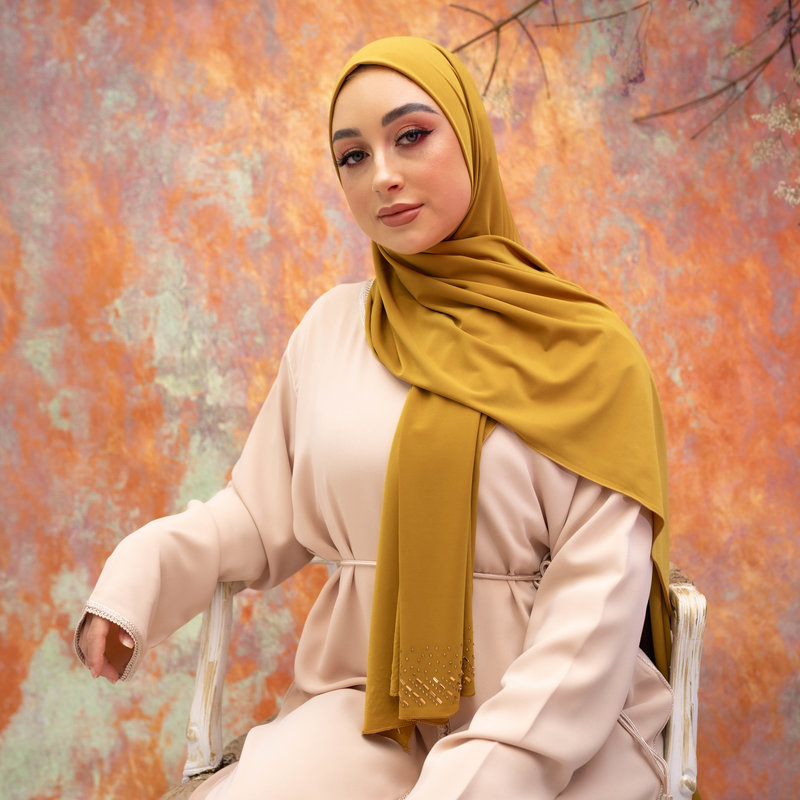 PREMIUM JERSEY HIJAB MIN - GOLD FOIL