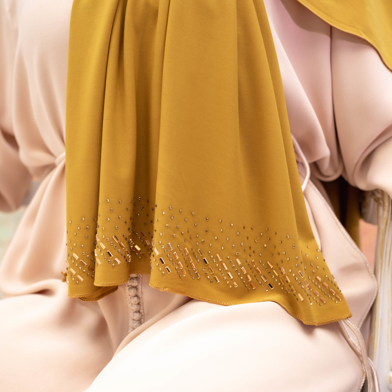 PREMIUM JERSEY HIJAB MIN - GOLD FOIL