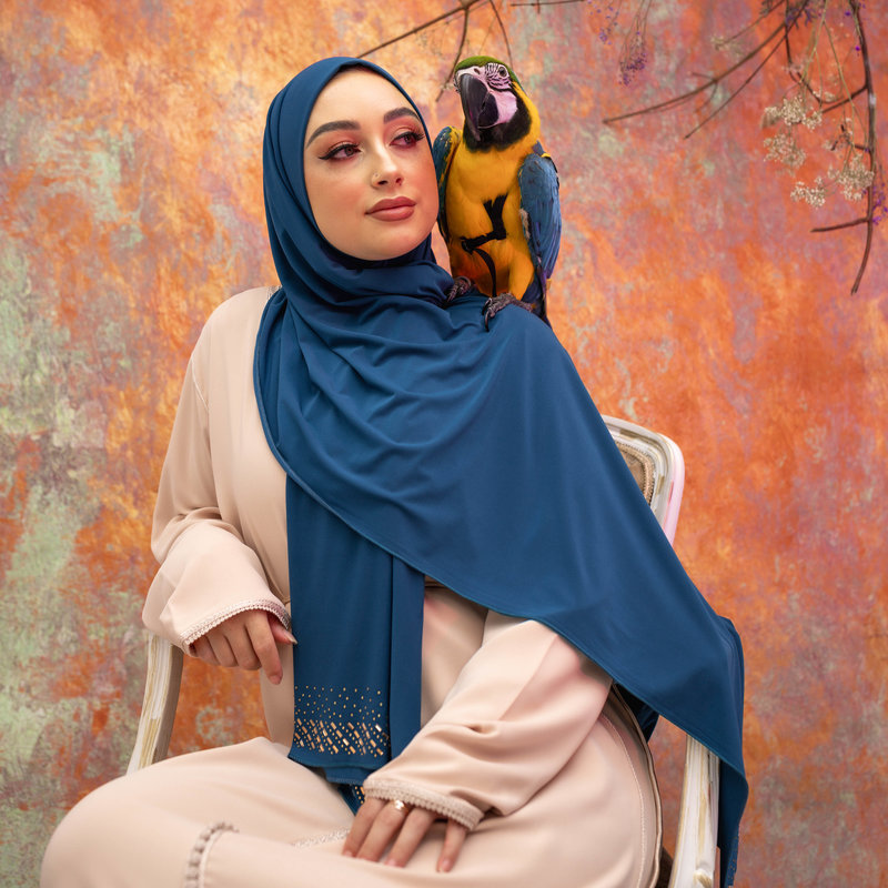 PREMIUM JERSEY HIJAB MIN - MEDIUM PERSIAN BLUE