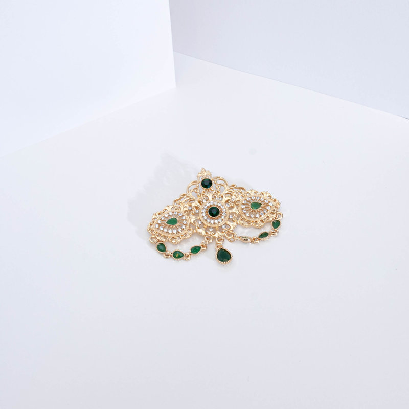BROCHE GOLD GREEN LIN
