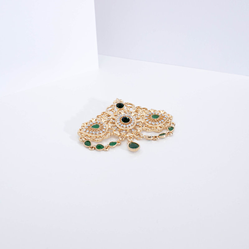 BROCHE GOLD GREEN LIN