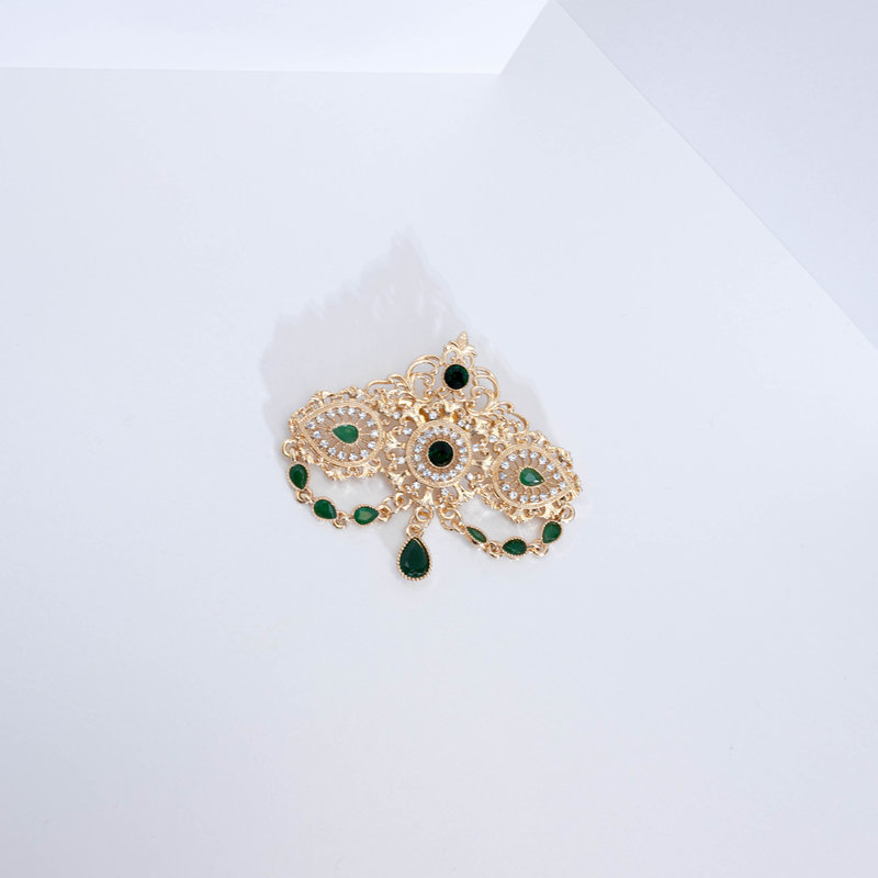 BROCHE GOLD GREEN LIN