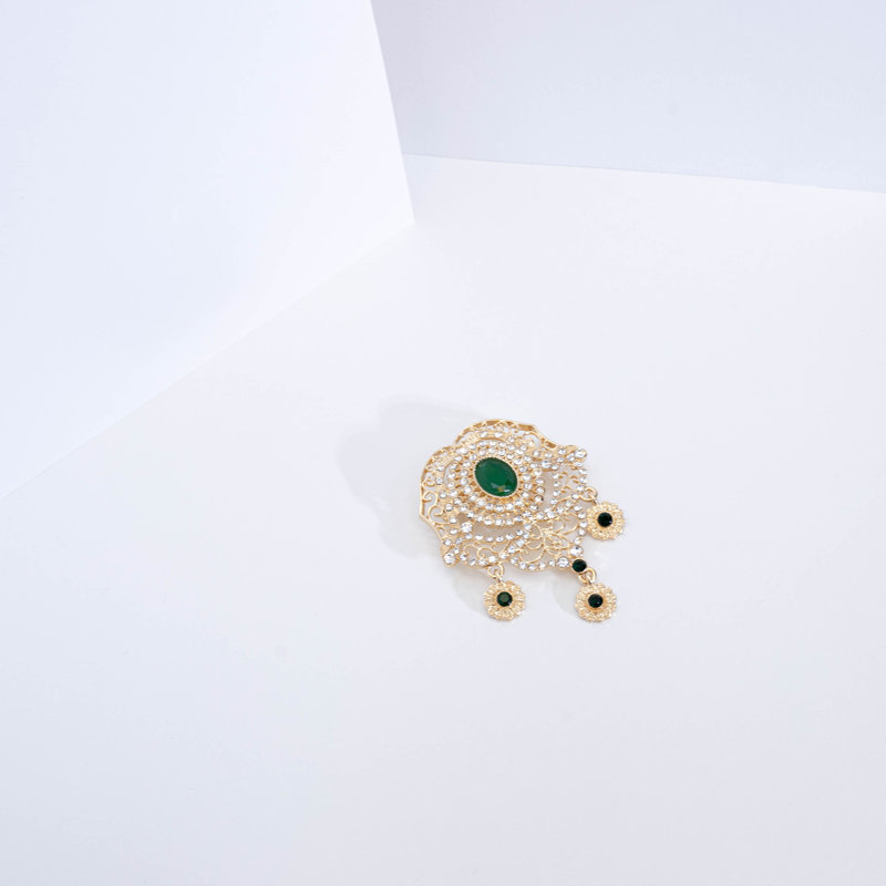 BROCHE GOLD GREEN FIONA