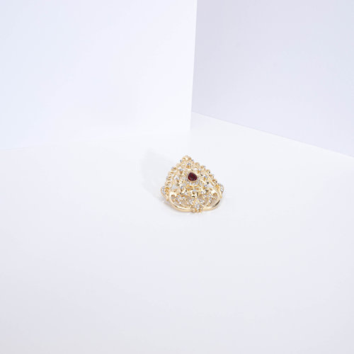 BROCHE GOLD RED TIANA