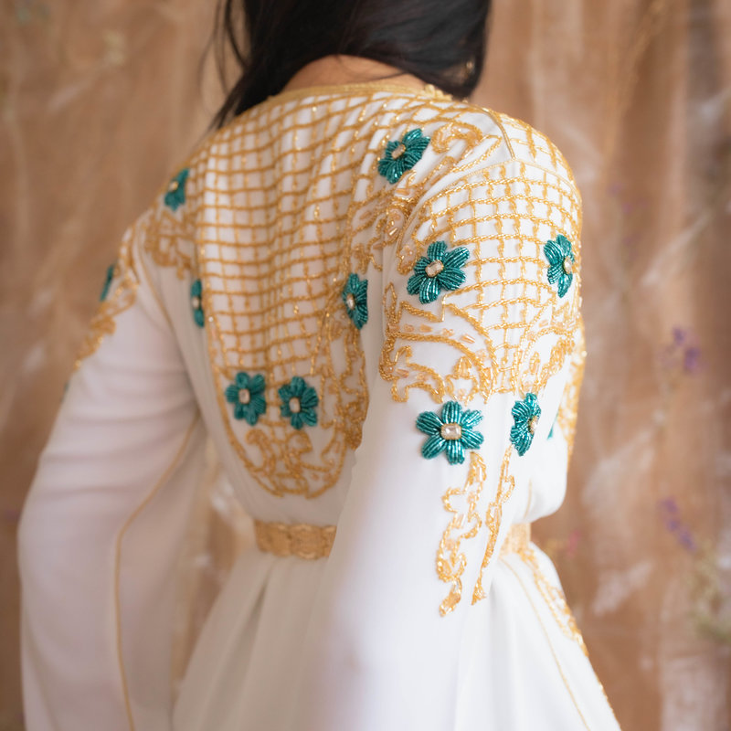 CAFTAN WIT GROEN
