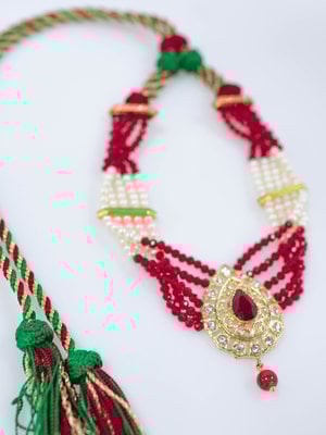 RED WHITE PEARL NECKLACE AMSA