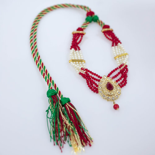 RED WHITE PEARL NECKLACE AMSA RED WHITE PEARL NECKLACE AMSA