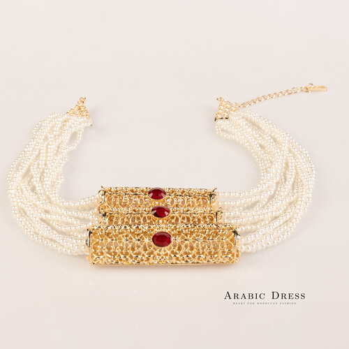 Amira pearl  red necklace