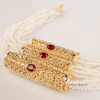 Amira pearl  red necklace