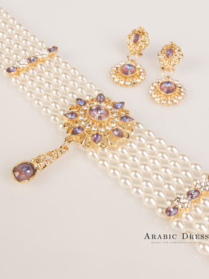 Sisi pearl  purple necklace set