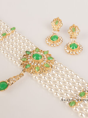 Sisi pearl  green  necklace set