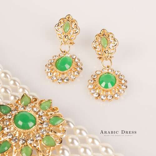 Sisi pearl  green  necklace set