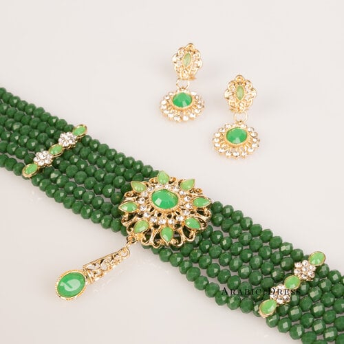 Sisi green necklace set