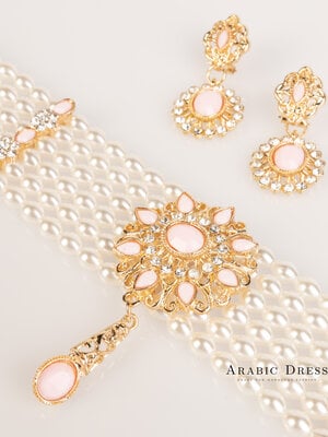 Sisi pearl  pink necklace set