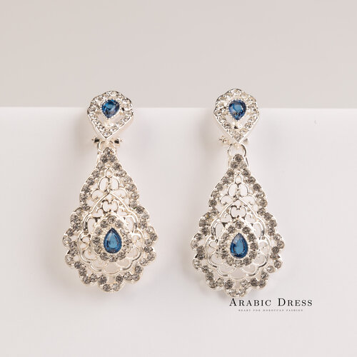 Flower Earring Silver Blue