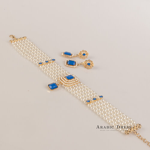 Nono pearl  blue necklace set