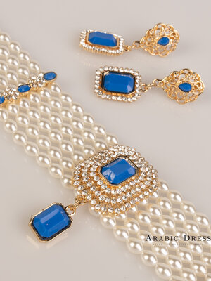 Nono pearl  blue necklace set