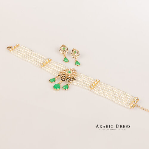 pearl green  Necklace set Yuomi