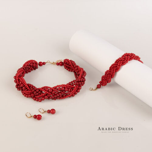 Red nuji pearl necklace