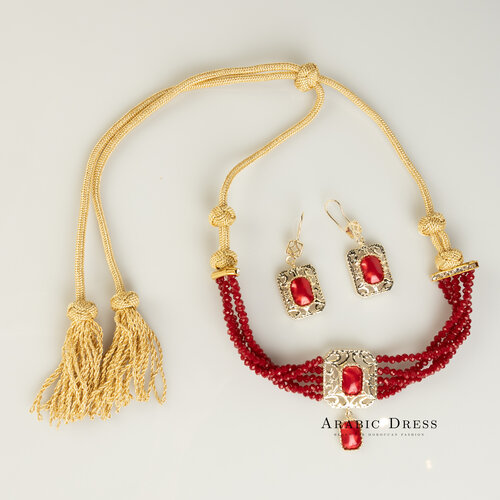 pomegrante Nifa necklace set pomegrante Nifa necklace set