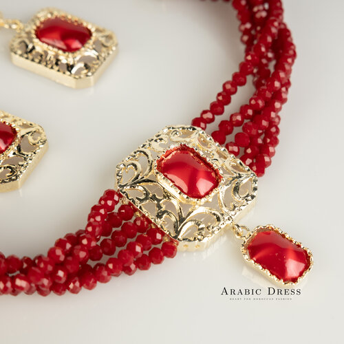 pomegrante Nifa necklace set pomegrante Nifa necklace set