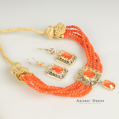 Dark orange Nifa necklace set